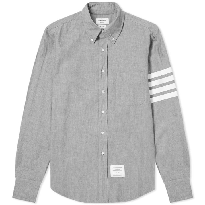 Photo: Thom Browne 4 Bar Button Down Chambray Shirt Medium Grey