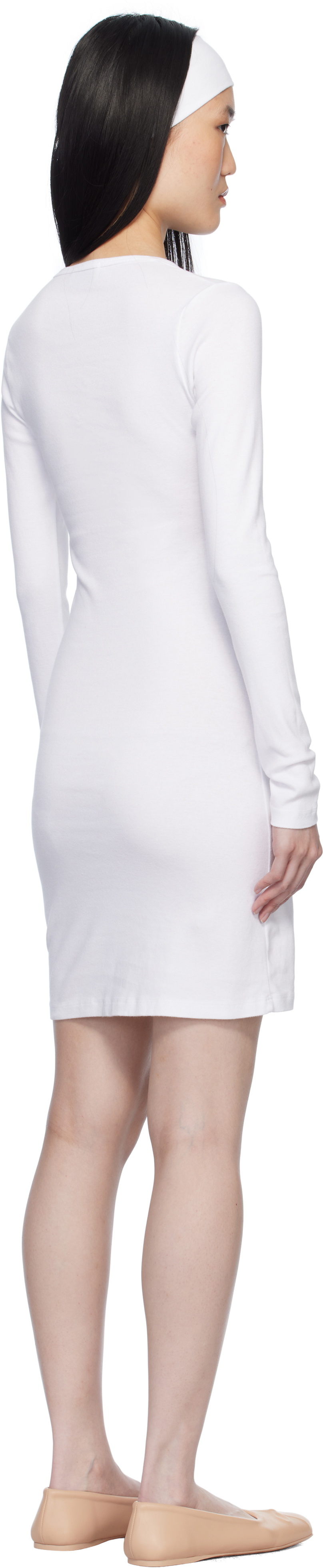 Gil Rodriguez White Long Sleeve Bellevue Minidress