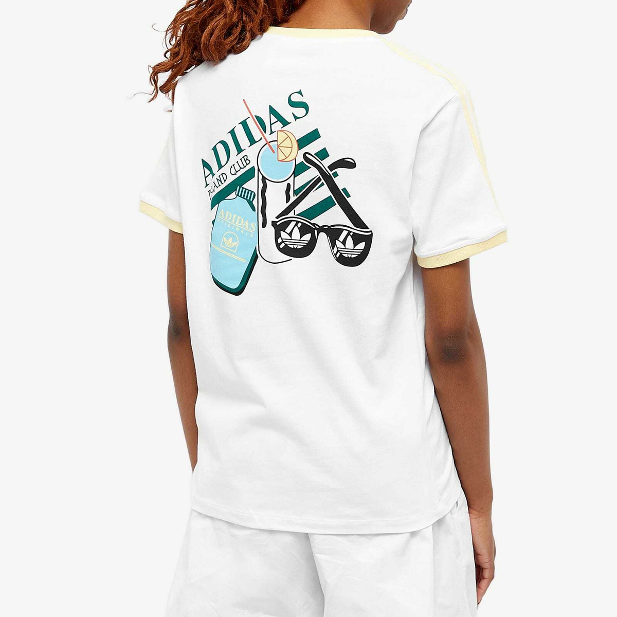 Adidas Women's 3-Stripe Cali T-Shirt in White adidas