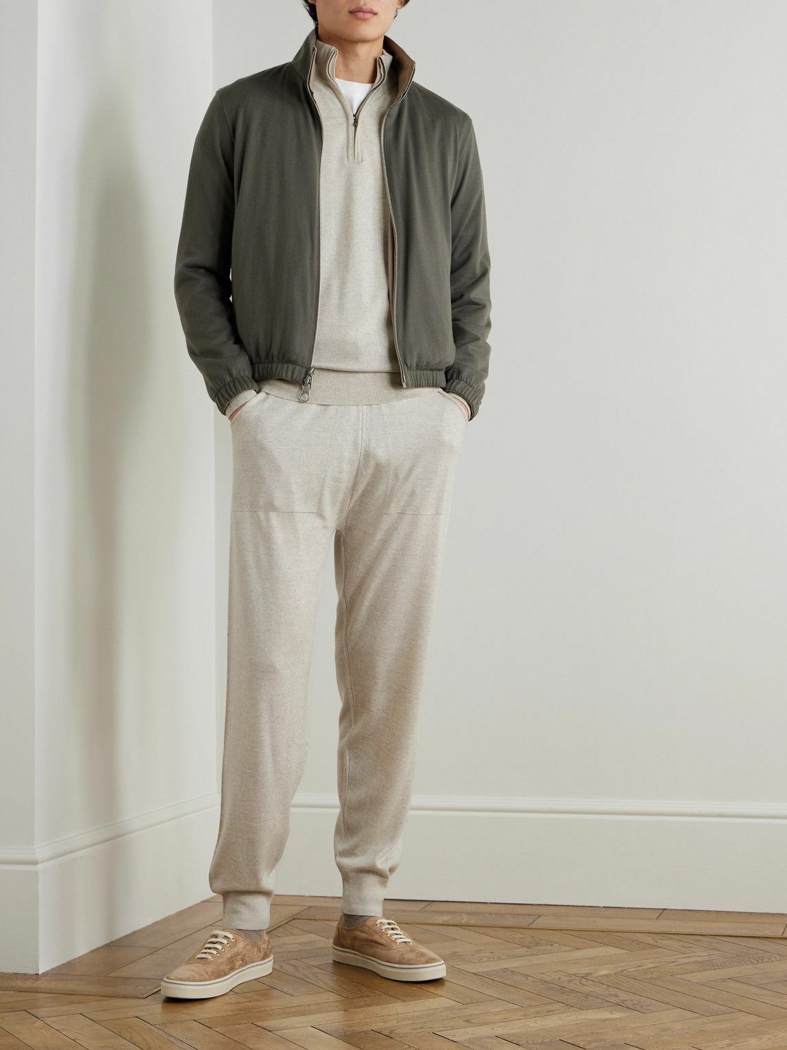 John Smedley - Henning Tapered Merino Wool Sweatpants - Gray