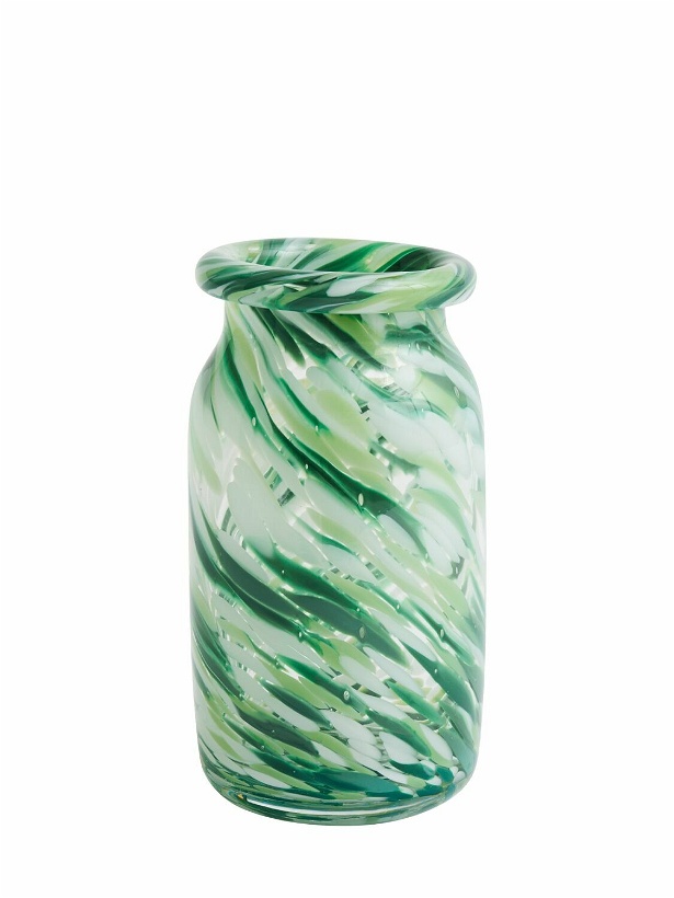 Photo: HAY Splash Small Green Swirl Roll Neck Vase
