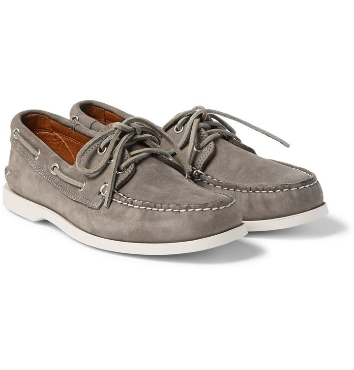 Photo: Quoddy - Downeast Nubuck Boat Shoes - Gray