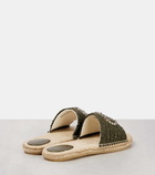 Gucci GG embellished raffia slides