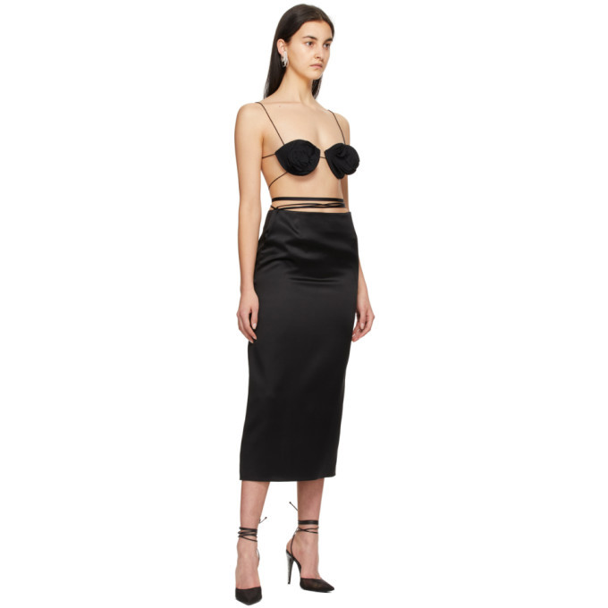 Magda Butrym Black Silk Tie Waist Skirt Magda Butrym