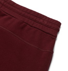 Brunello Cucinelli - Slim-Fit Tapered Fleece-Back Stretch-Cotton Jersey Sweatpants - Burgundy