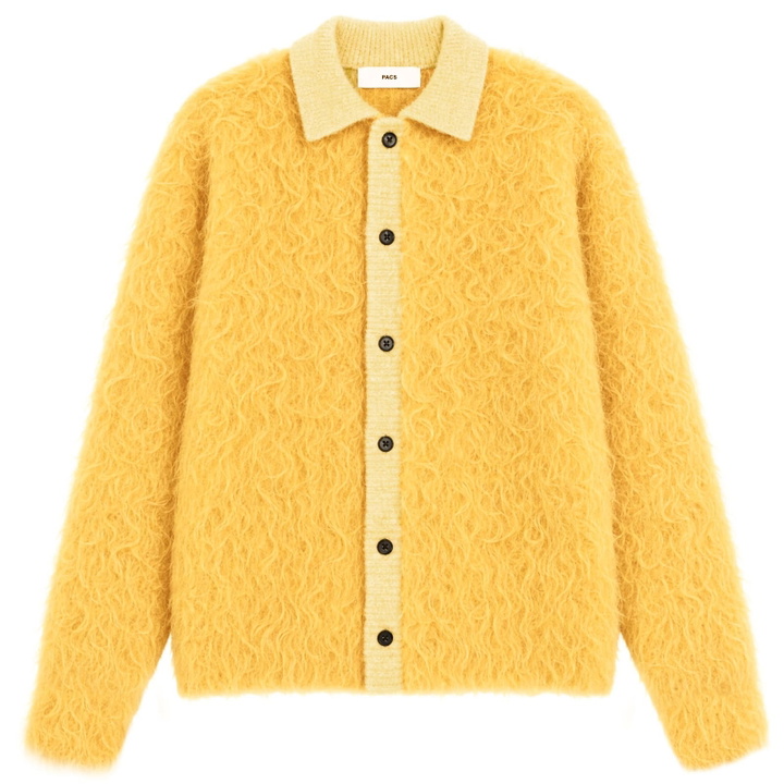 Photo: TOGA ARCHIVES Women's TOGA Shaggy Knit Cardigan in Yellow