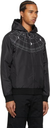 Marcelo Burlon County of Milan Black Semi Circle Hooded Jacket