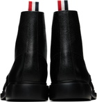Thom Browne Black Pebble Grain Leather Wingtip Boots