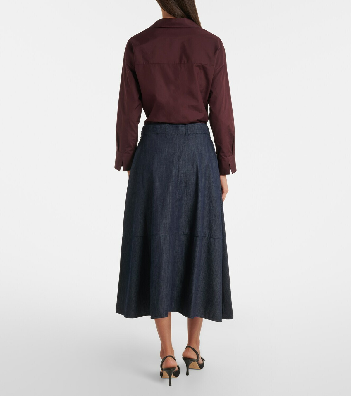 'S Max Mara Belted denim midi skirt