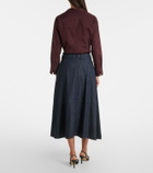 'S Max Mara Belted denim midi skirt
