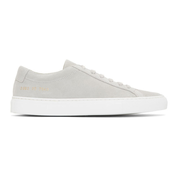 Photo: Woman by Common Projects Grey Suede Achilles Low Sneakers