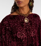 Etro Paisley silk-blend velvet poncho