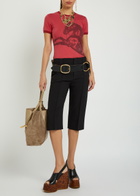 Chloe Printed Cotton T-shirt Red