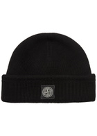 Stone Island Compass Logo-appliquéd Ribbed Cotton-knit Beanie - Black - One Size