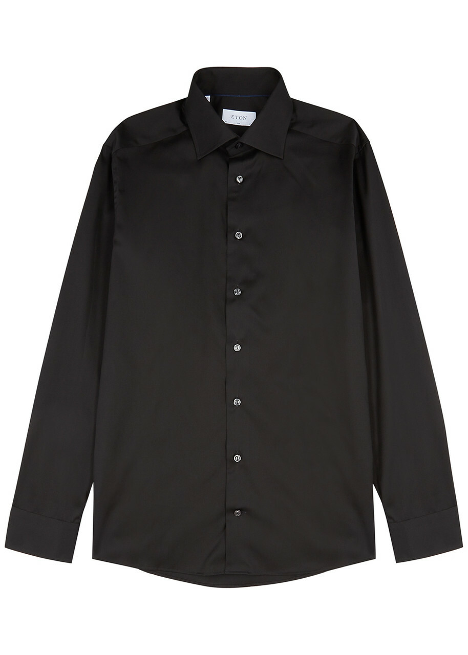 Eton Black Cotton-twill Shirt