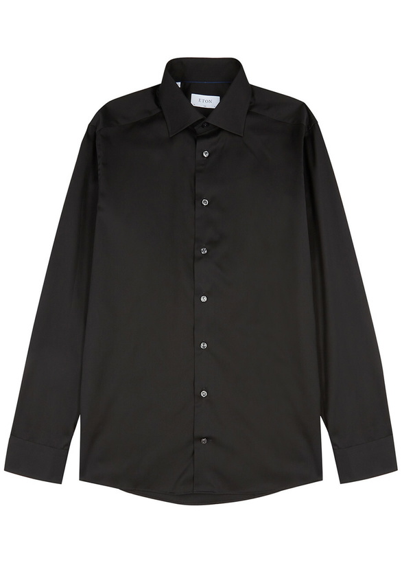 Photo: Eton Black Cotton-twill Shirt