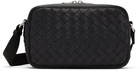 Bottega Veneta Black Intrecciato Messenger Bag