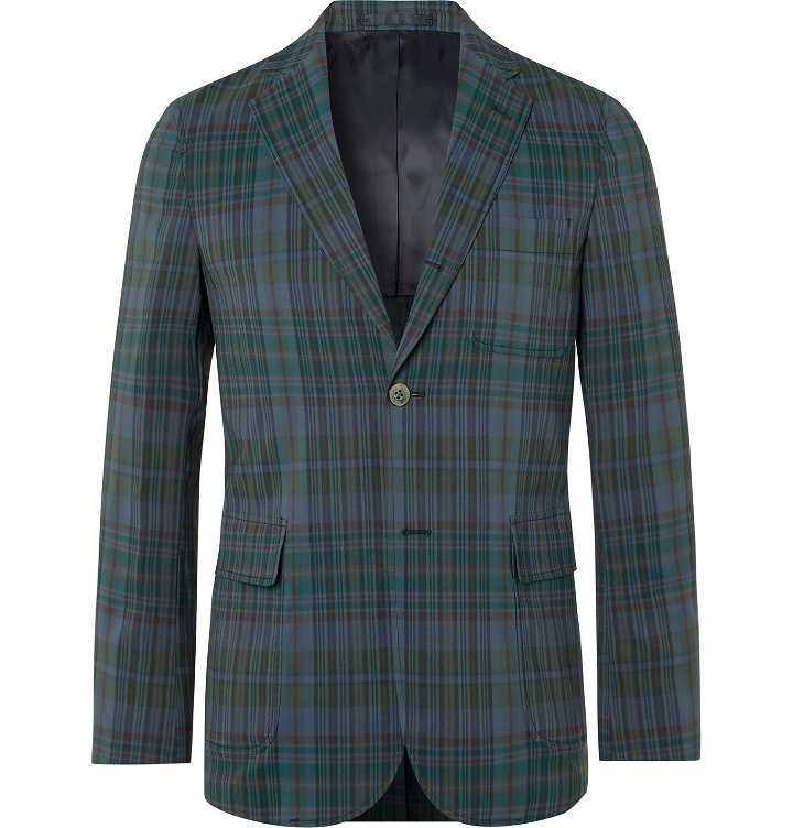 Photo: Beams Plus - Unstructured Madras-Checked Woven Blazer - Blue