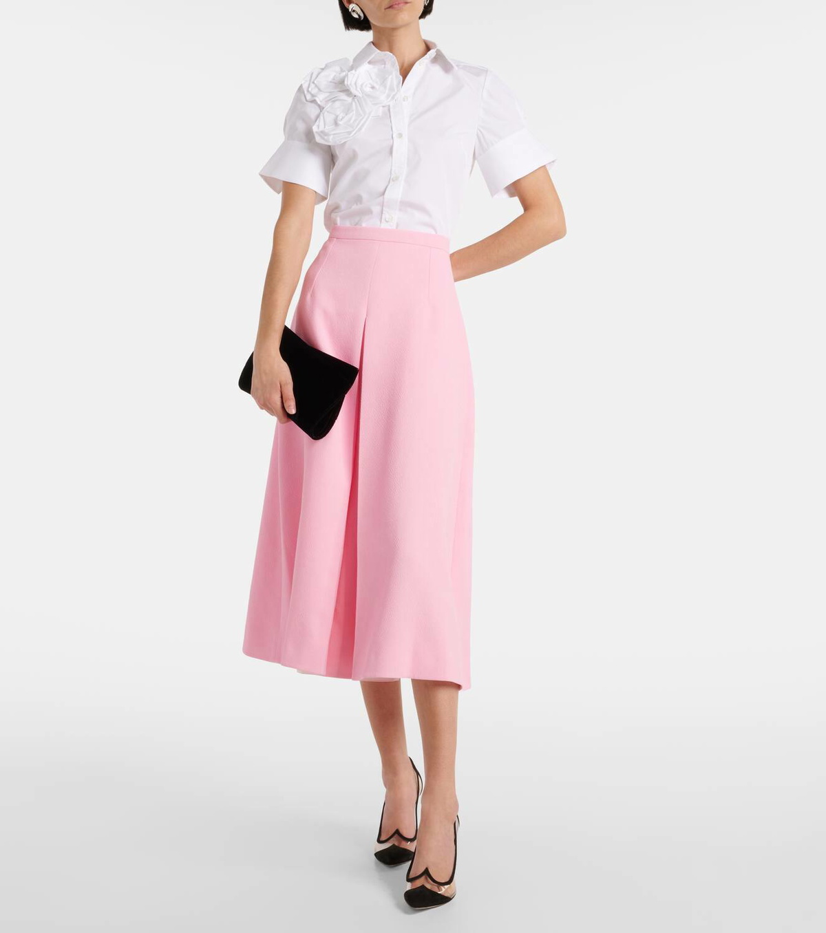 Erdem Floral-appliqué cotton shirt