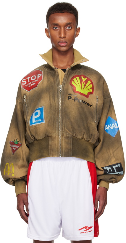 Photo: Mowalola Brown Crash Denim Bomber Jacket