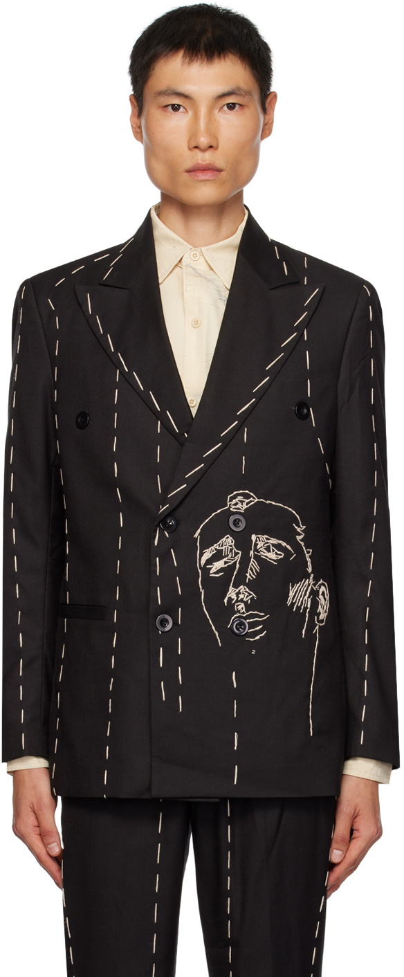 KidSuper Black Embroidered Blazer KidSuper