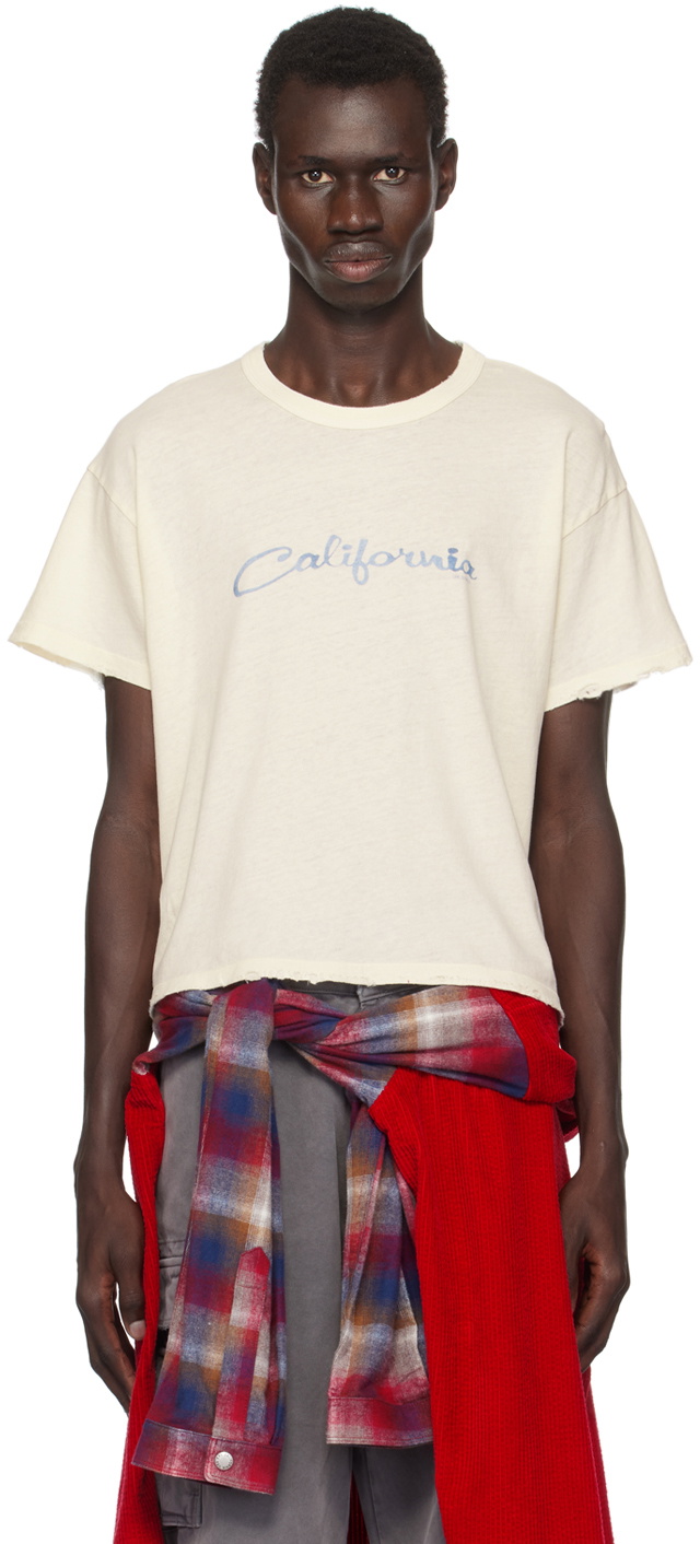 [ERL] “Erl California”ロゴ 半袖Tシャツ ERL White 'California' T-shirt ERL
