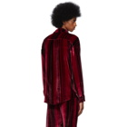 Nahmias Red Silk Velvet Shirt