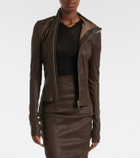 Rick Owens Gary leather and cotton-blend jacket