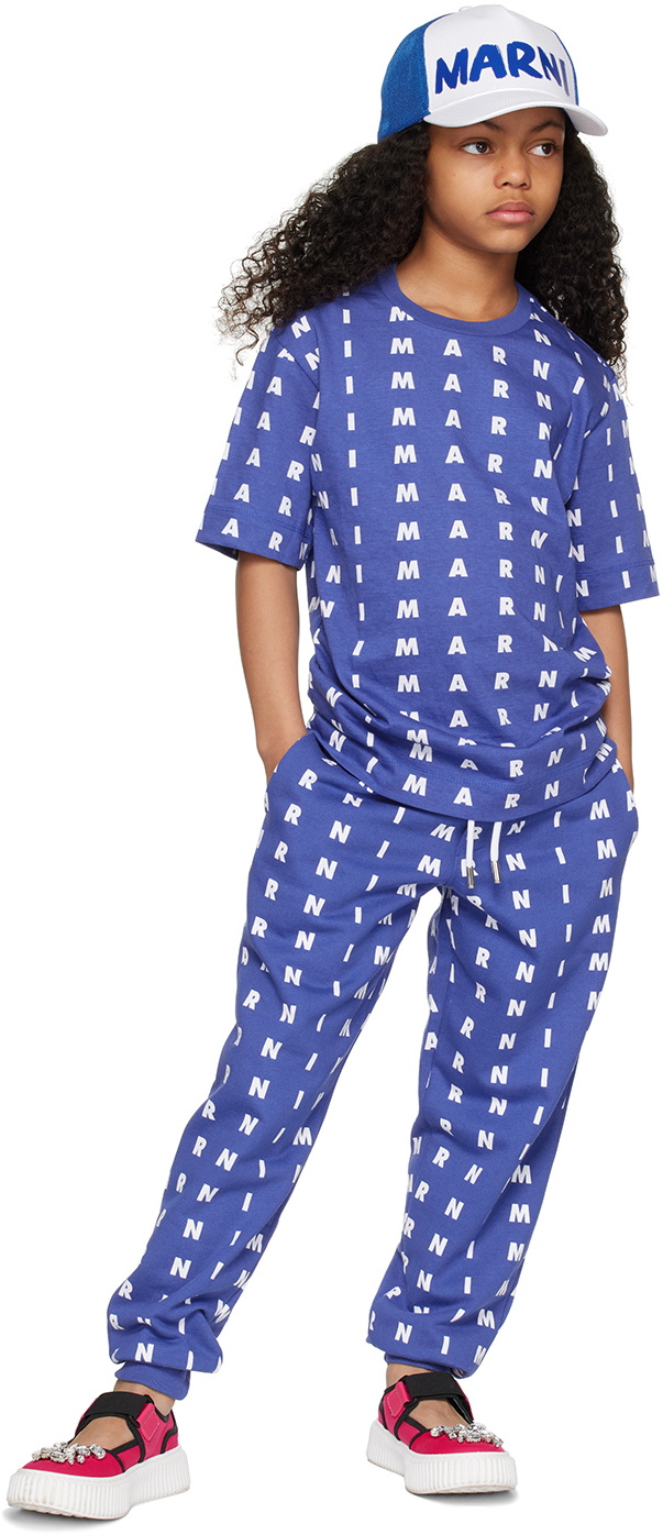 Marni Kids Blue Printed T-Shirt