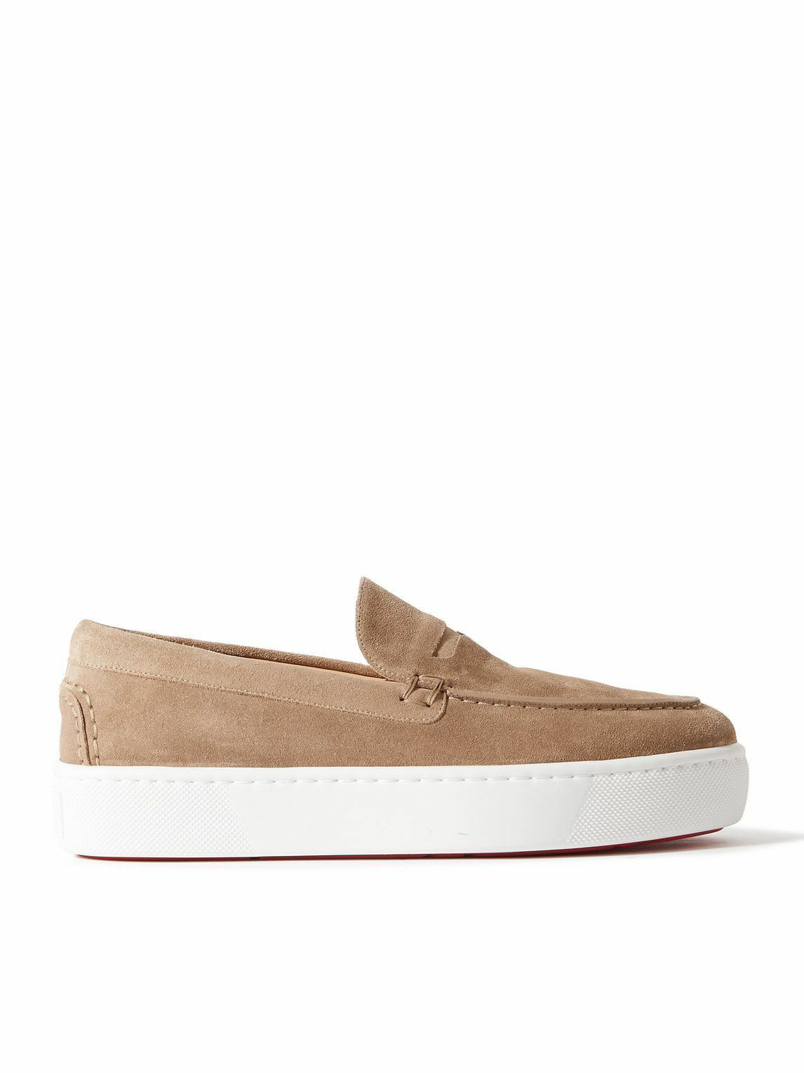 Photo: Christian Louboutin - Paqueboat Suede Penny Loafers - Neutrals