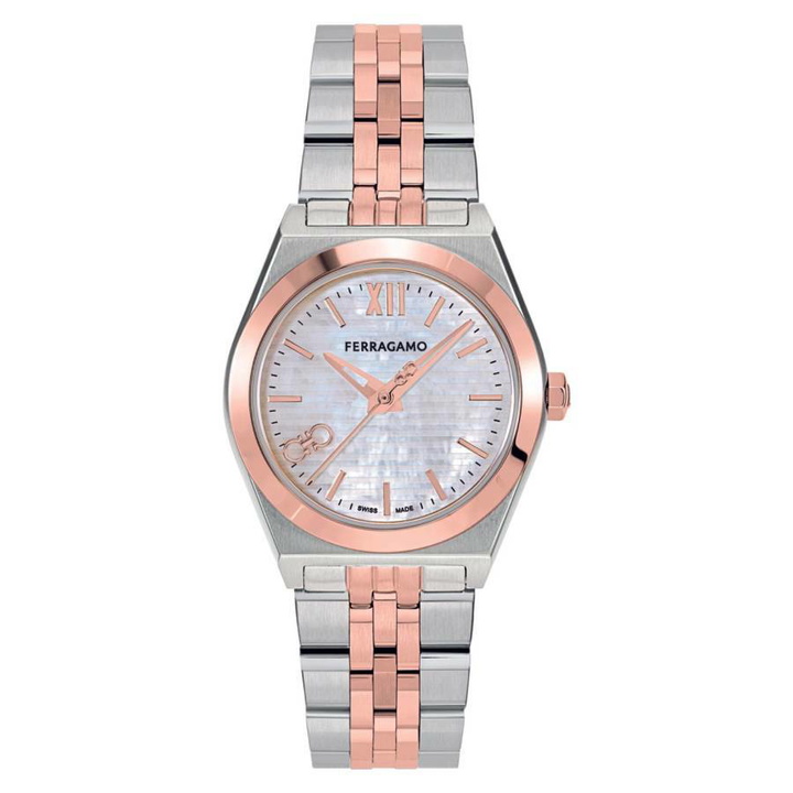 Photo: Ferragamo Vega New Quartz Mother of Pearl Dial Ladies Watch SFKJ01124