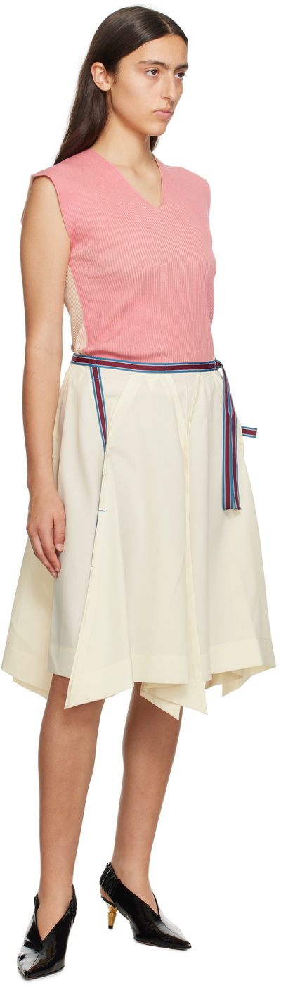 132 5. ISSEY MIYAKE Off-White Zoetrope Midi Skirt