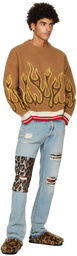 Palm Angels Brown Burning Sweater