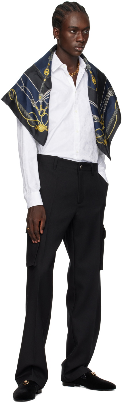 Versace Navy Nautical Scarf
