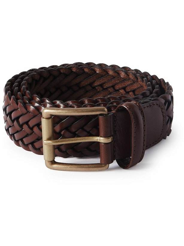 Photo: Anderson's - Woven Leather Belt - Brown