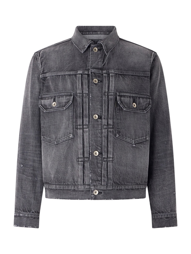 Photo: Sacai - Beyondexx Distressed Denim Jacket - Gray