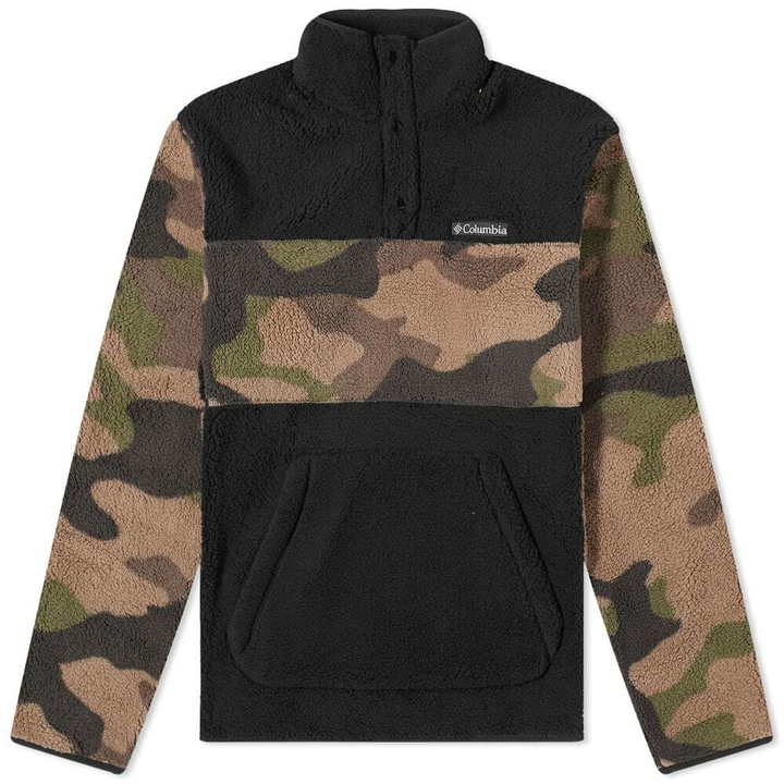 Photo: Columbia Men's Rugged Ridge Sherpa 1/2 Zip Fleece in Black And Alpine Camo