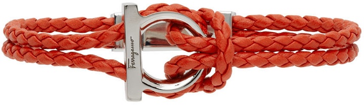 Photo: Salvatore Ferragamo Red Braided Gancini Bracelet