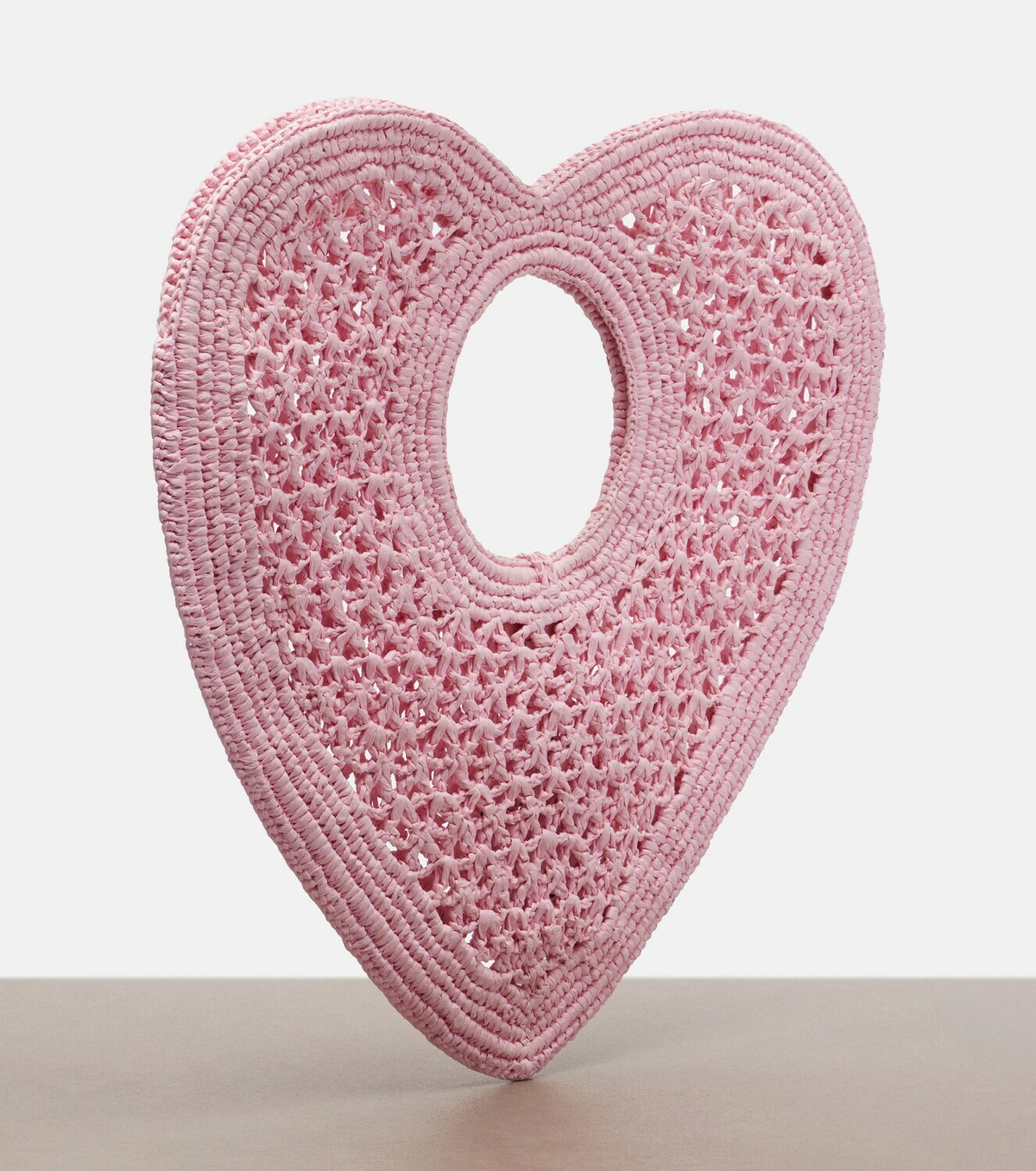 Jacquemus Spiaggia Coeur Small raffia top-handle bag
