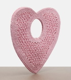 Jacquemus Spiaggia Coeur Small raffia top-handle bag
