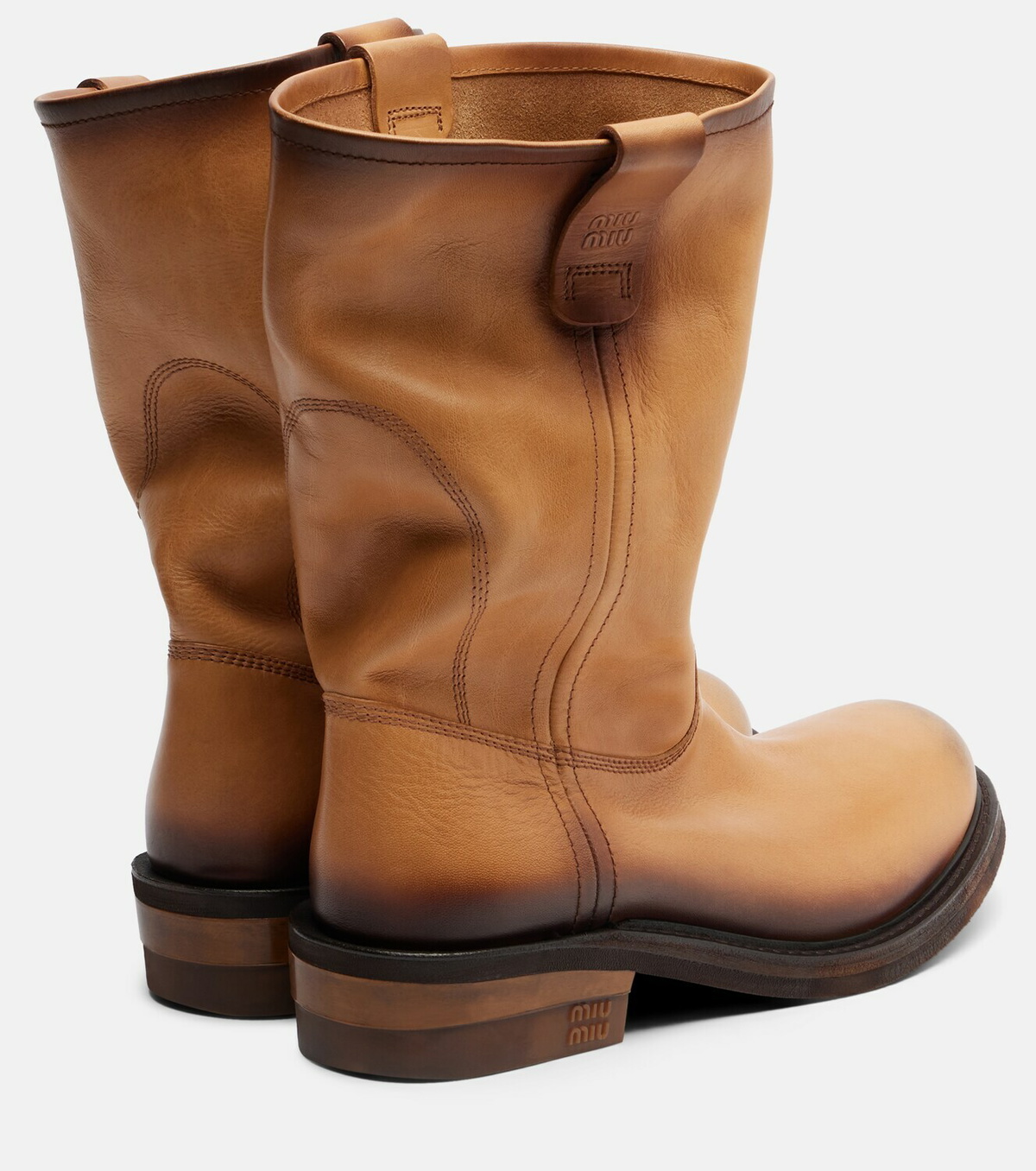 Miu Miu Foule leather ankle boots