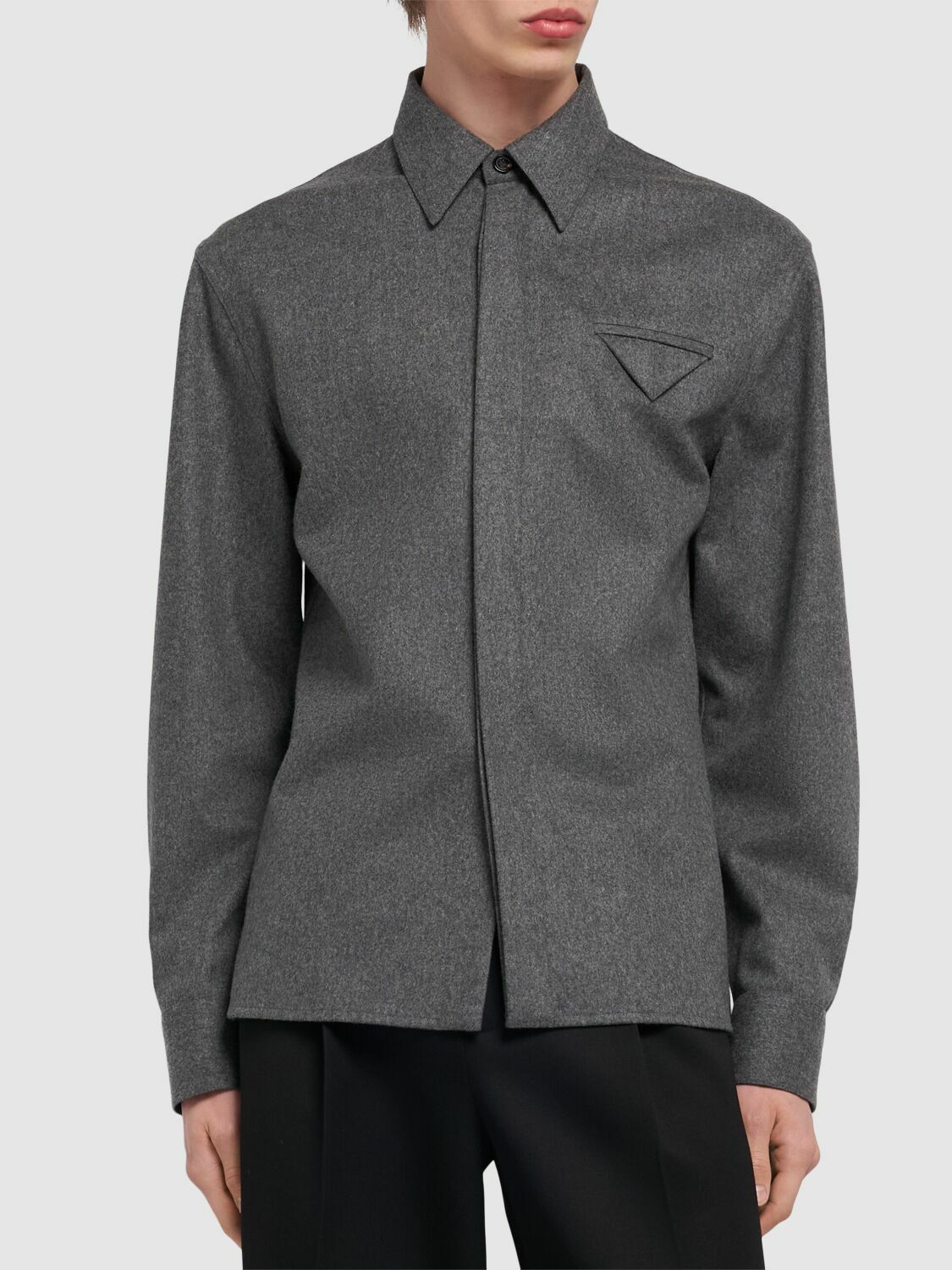 BOTTEGA VENETA Light Wool Flannel Shirt Bottega Veneta