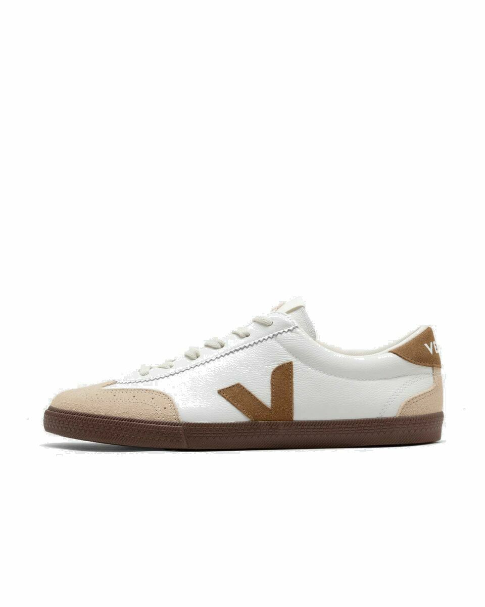 Photo: Veja Volley O.T. Leather White Tent Bark Brown/White - Mens - Lowtop