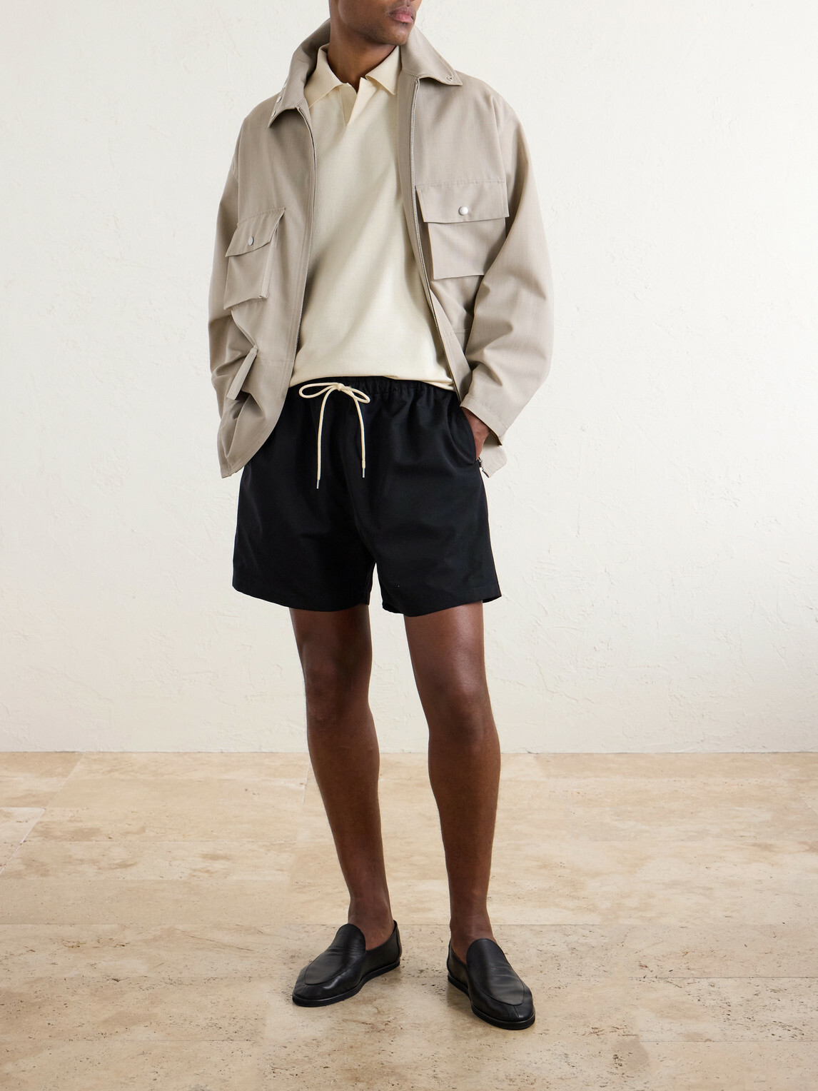 Auralee - Knitted Silk Polo Shirt - Neutrals