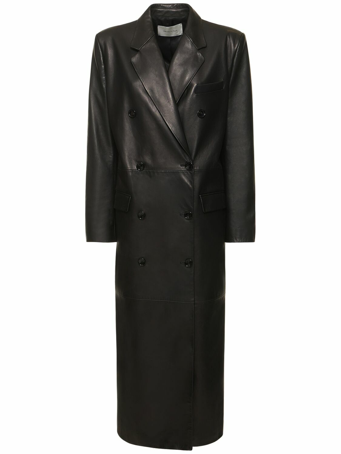 MAGDA BUTRYM - Leather Double Breasted Coat Magda Butrym