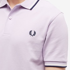 Fred Perry Authentic Men's Slim Fit Twin Tipped Polo Shirt in Lilac Soul