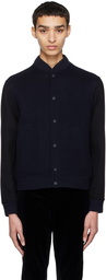 Theory Navy & Black Paneled Bomber