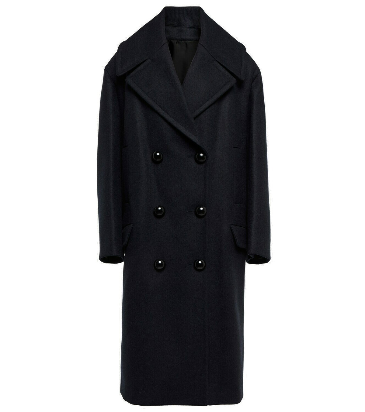 Alaïa Double-breasted wool long peacoat ALAÏA