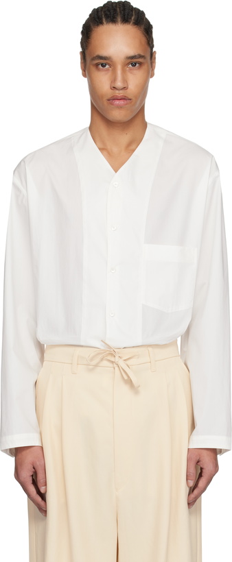 Photo: LEMAIRE White V Neck Shirt