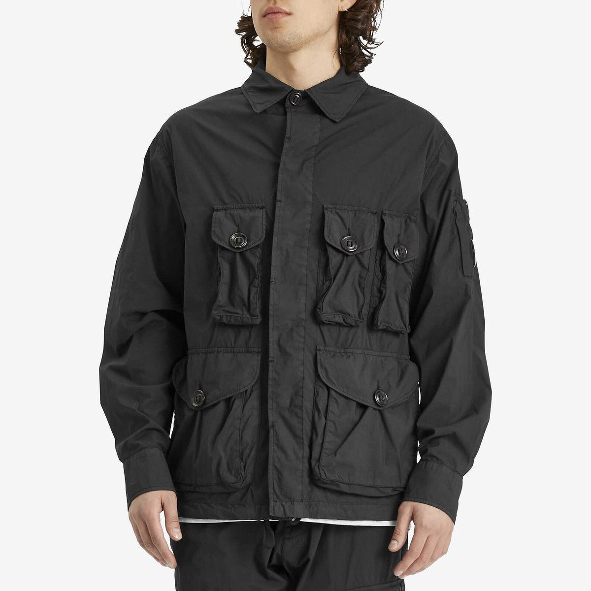 C.P. Company nylon shirt jacket 黒 Sサイズ C.P. Company Men's Multi Pocket Shirt Jacket in Black C.P. Company